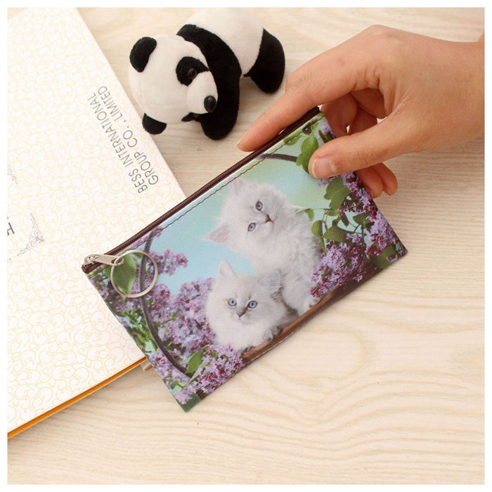 Wholesale New Cat Coin Purse Cartoon Kitten Student Thin Wallet Japanese and Korean Trend Personality Key Bag Small Square Bag JDC-WT-QW010