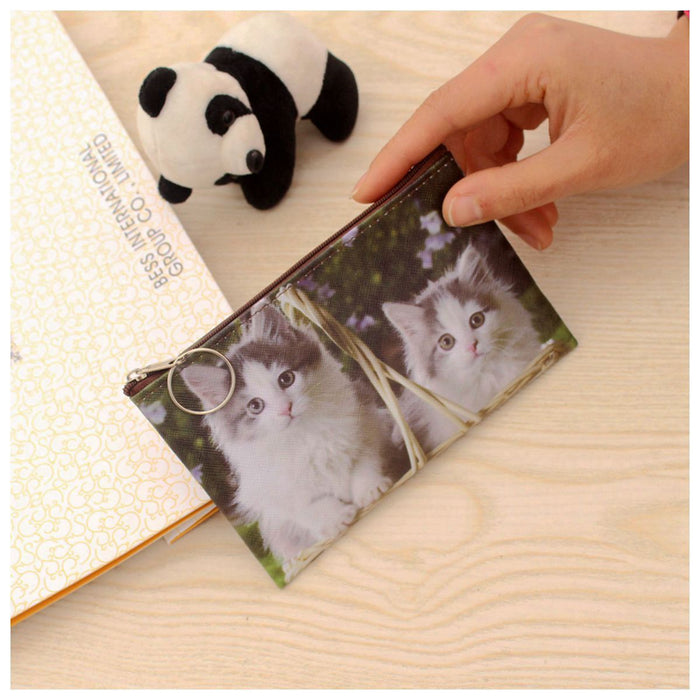 Wholesale New Cat Coin Purse Cartoon Kitten Student Thin Wallet Japanese and Korean Trend Personality Key Bag Small Square Bag JDC-WT-QW010