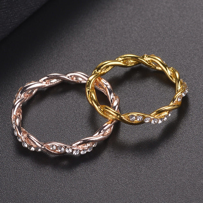 Wholesale Diamond Rhinestone Cross Twist Ring JDC-RS-DX002