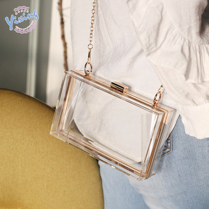 Wholesale Hot Selling Acrylic Small Square Bag Summer Candy Color Transparent Box Bag Dinner Bag JDC-SD-YX001