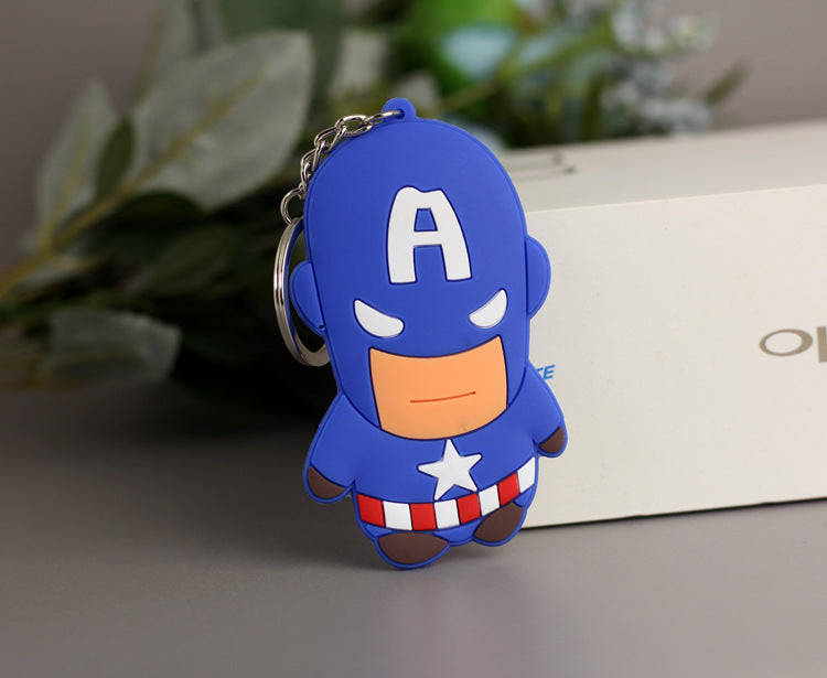 Wholesale   double-sided soft rubber keychain Cartoon keychain   luggage pendant