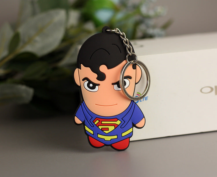 Wholesale   double-sided soft rubber keychain Cartoon keychain   luggage pendant