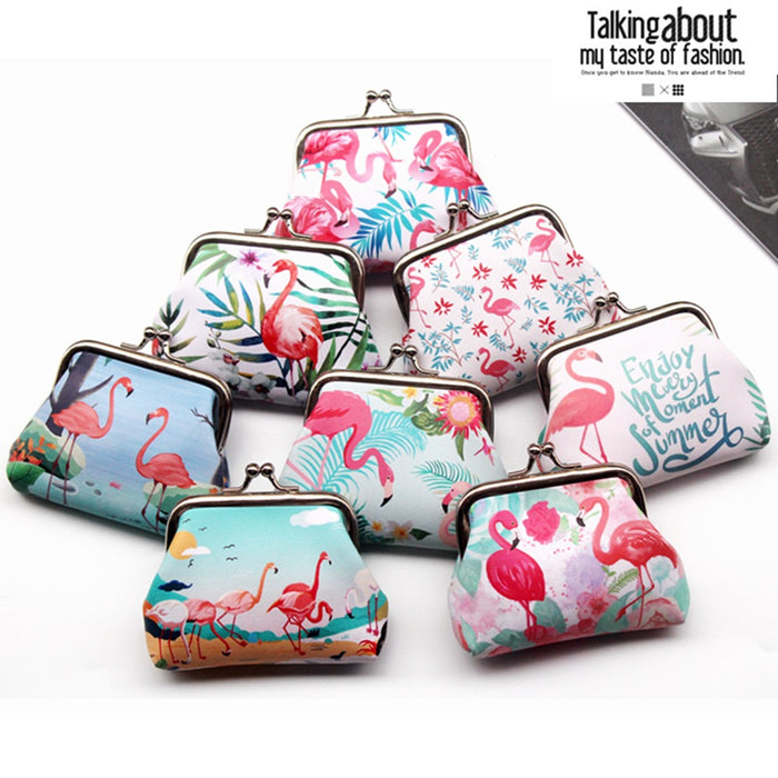 Wholesale New Flamingo Printed Buckle Change Bag Iron Clip Coin Wallet JDC-WT-QX002