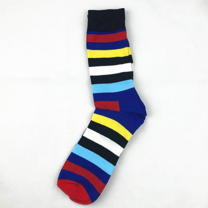 Wholesale Happy Socks Men's Cotton Socks Long Tube Color Stripes JDC-SK-CG020