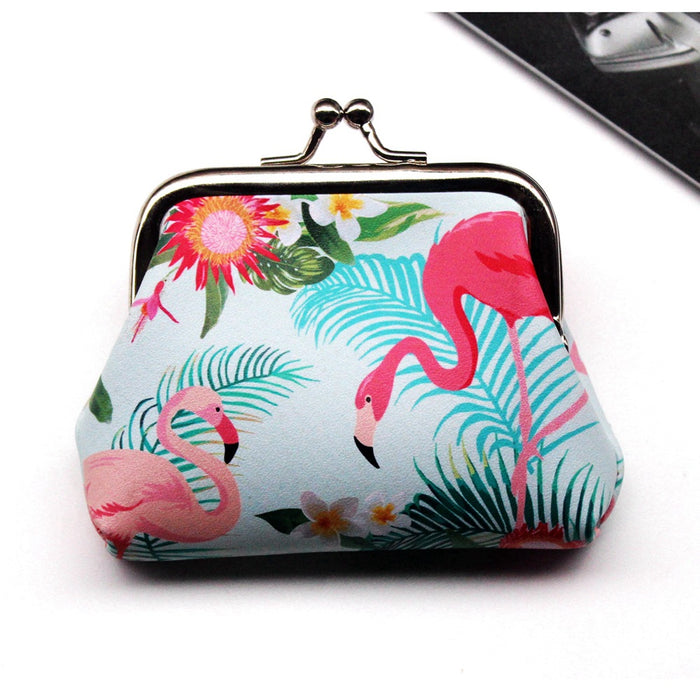 Wholesale New Flamingo Printed Buckle Change Bag Iron Clip Coin Wallet JDC-WT-QX002