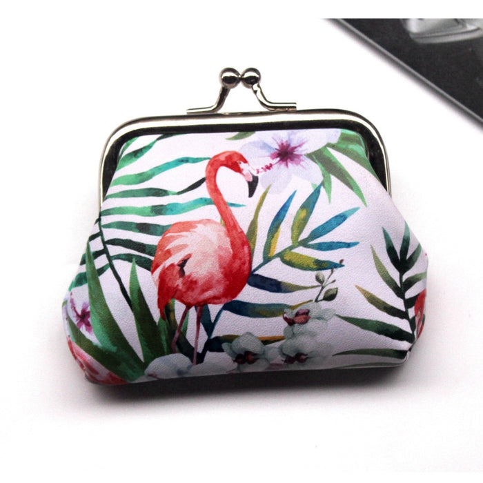 Wholesale New Flamingo Printed Buckle Change Bag Iron Clip Coin Wallet JDC-WT-QX002