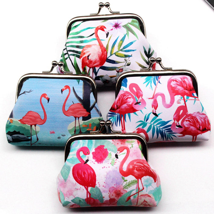 Wholesale New Flamingo Printed Buckle Change Bag Iron Clip Coin Wallet JDC-WT-QX002