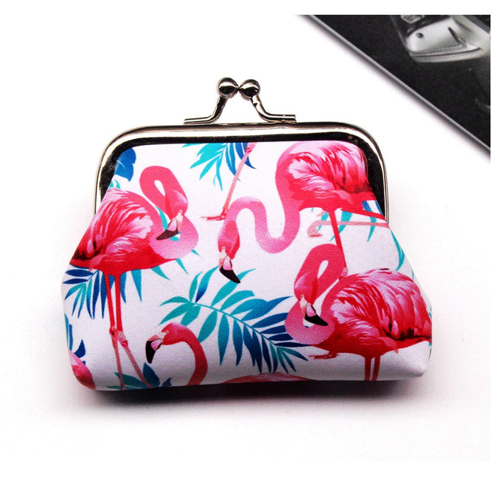 Wholesale New Flamingo Printed Buckle Change Bag Iron Clip Coin Wallet JDC-WT-QX002