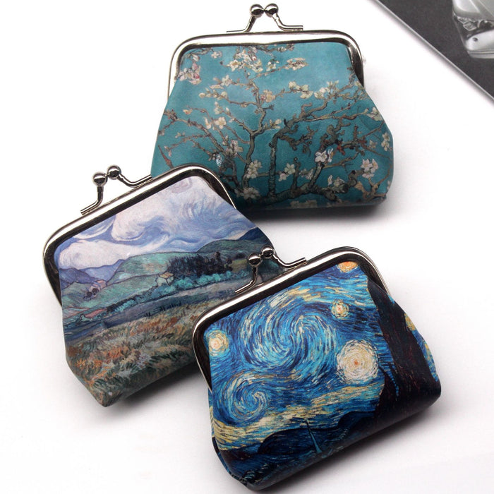 Wholesale Retro Creative Printed Women's Coin Purse with Buckle and Coin Bag JDC-WT-QW003