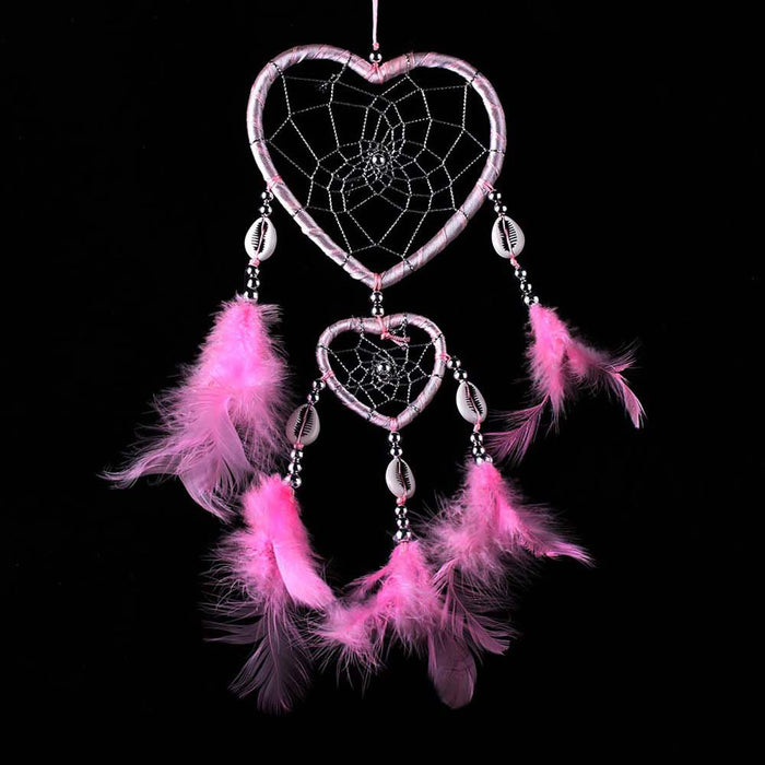 Wholesale Heart Indian Style Dreamcatcher Wall Decor Iron Pink