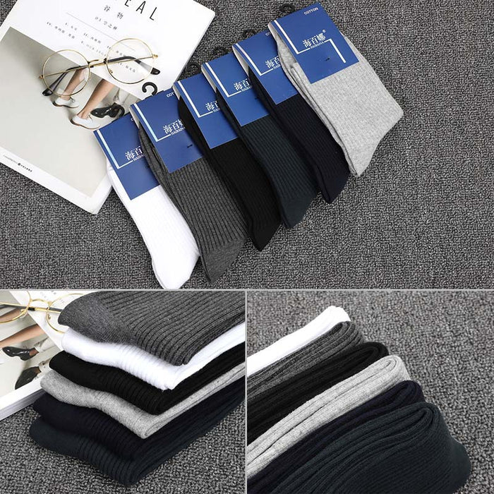 Wholesale Double needle tube thick middle tube socks, simple and warm cotton socks, breathable business socks