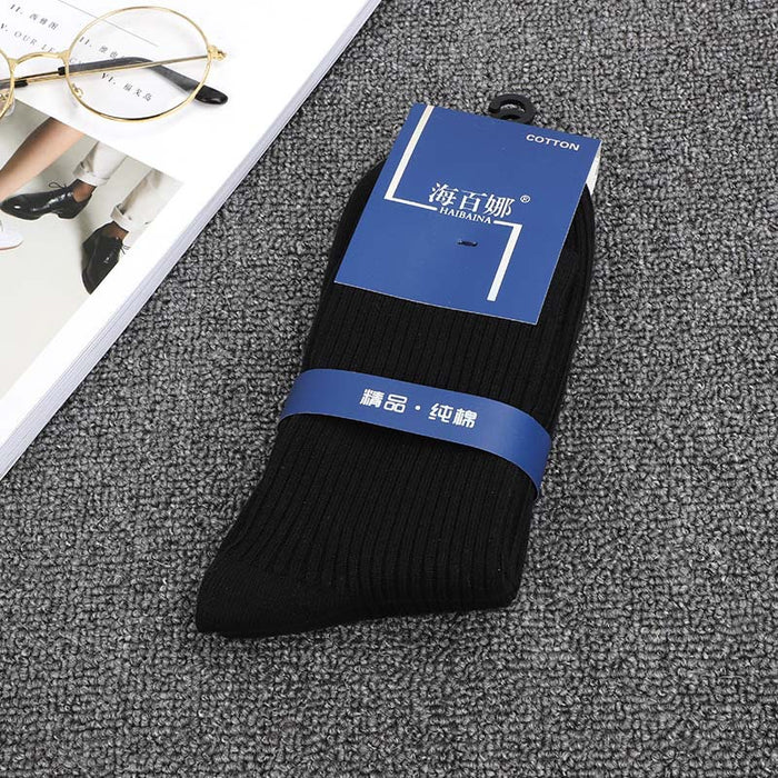 Wholesale Double needle tube thick middle tube socks, simple and warm cotton socks, breathable business socks