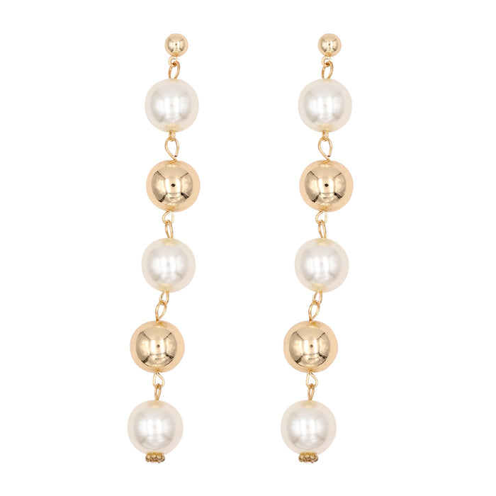 Wholesale Glass Pearl Ball Long Earrings JDC-ES-YaXue009