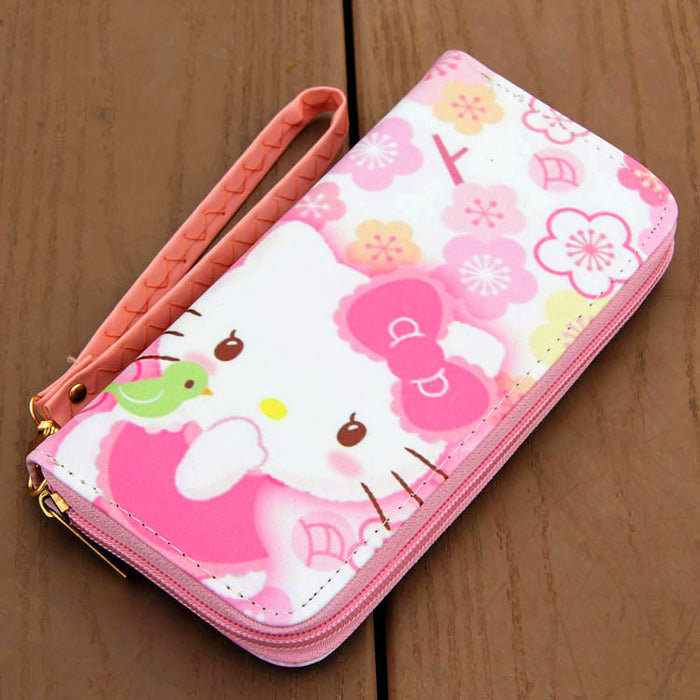 Wholesale Cute cartoon cat 6-inch mobile phone bag student wallet