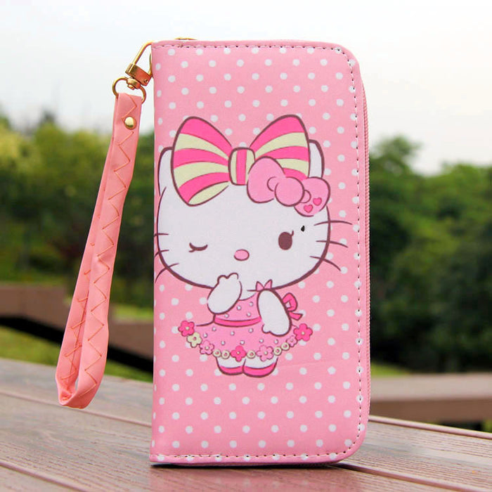 Wholesale Cute cartoon cat 6-inch mobile phone bag student wallet