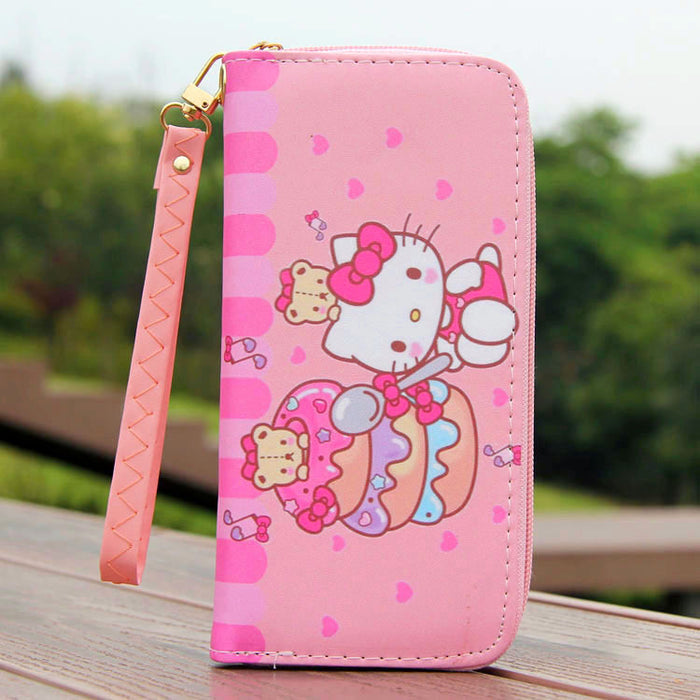 Wholesale Cute cartoon cat 6-inch mobile phone bag student wallet