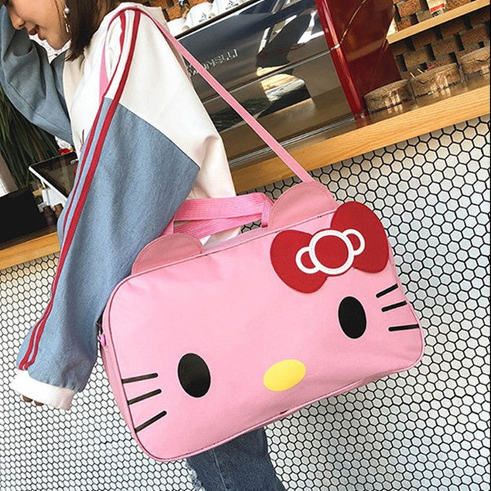Wholesale Shoulder Bag Canvas Cartoon Cat Travel Storage Bag Handheld Diagonal (S) JDC-SD-Zihui001