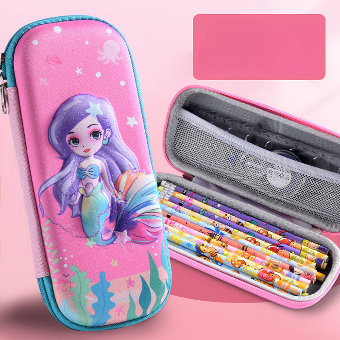 Wholesale 3D Children Cartoon Large Capacity Leather Pencil Case JDC-PC-QQBB005