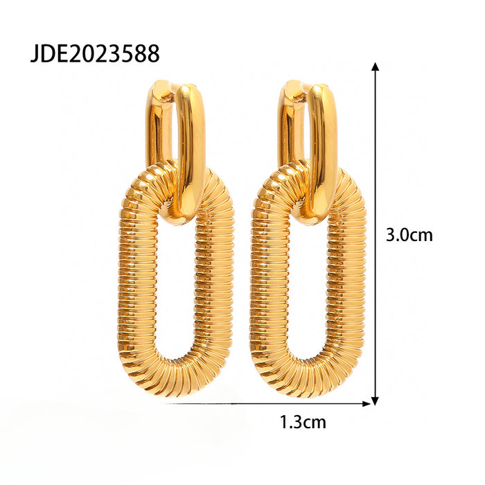 Wholesale 18K Gold Plated Stainless Steel Chain Earrings JDC-ES-JD342