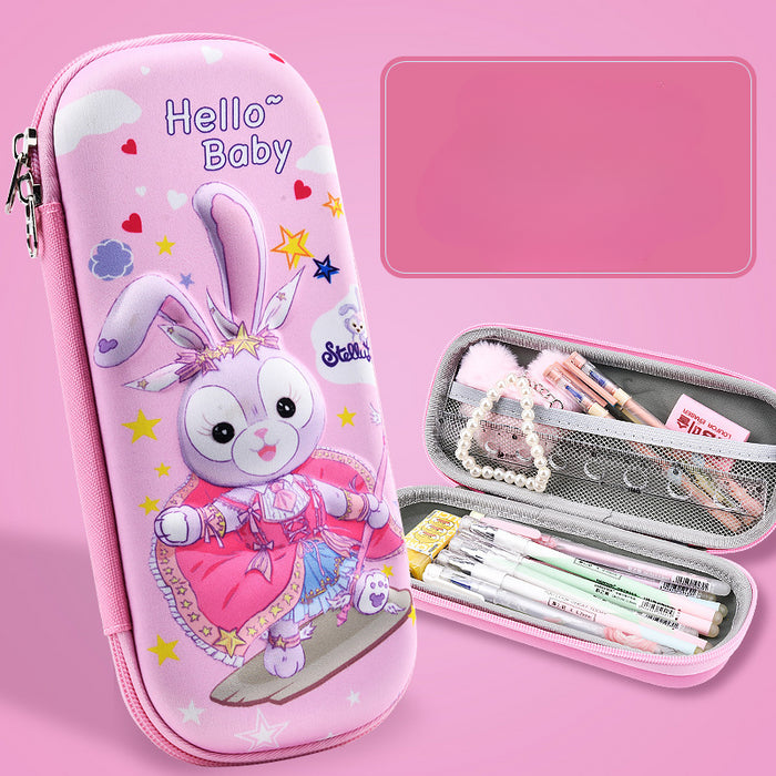 Wholesale 3D Children Cartoon Large Capacity Leather Pencil Case JDC-PC-QQBB003