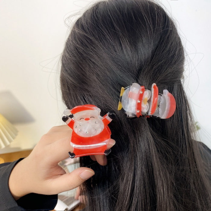 Wholesale Acrylic Christmas Cartoon Diamond Hair Clips JDC-HC-BFY003