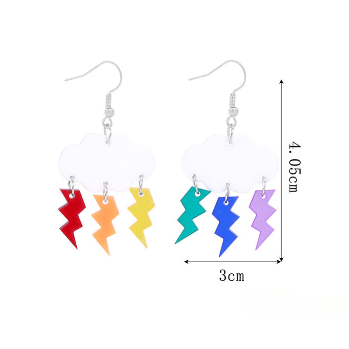 Wholesale 5pcs Rainbow Festival Love Zinc Alloy Valentine's Day Earrings JDC-ES-BingLi001