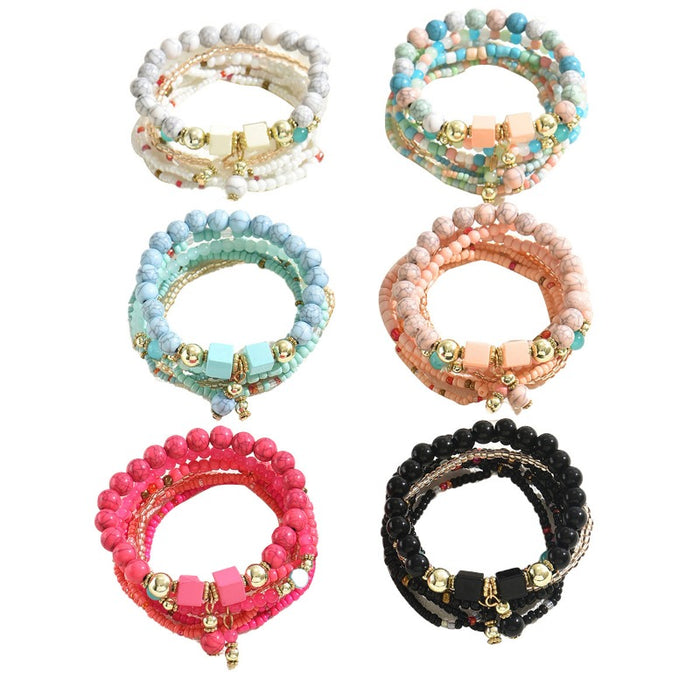 Wholesale Bohemian Multi-layer Beaded Bracelet JDC-BT-Bais005