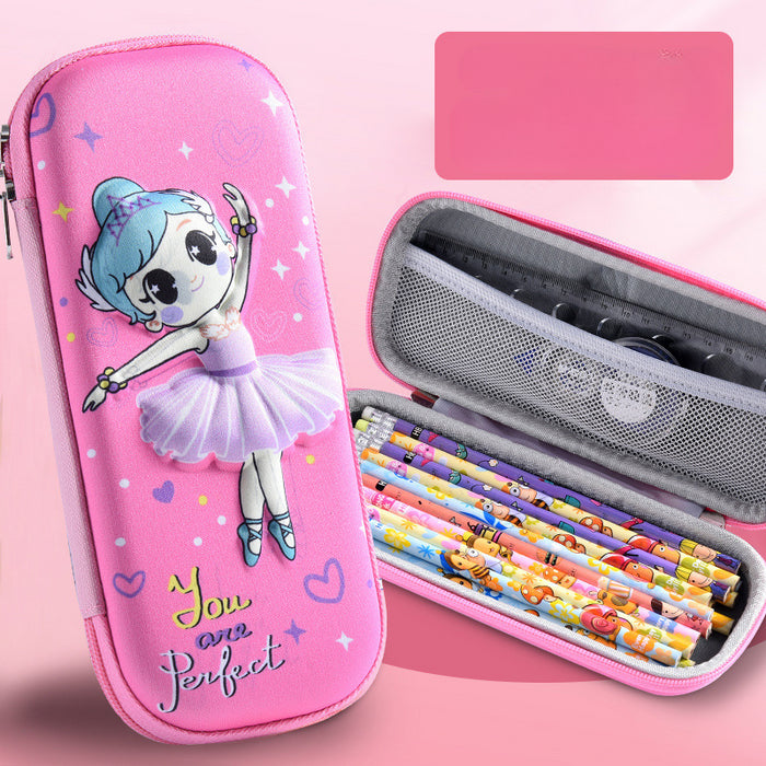 Wholesale 3D Children Cartoon Large Capacity Leather Pencil Case JDC-PC-QQBB005