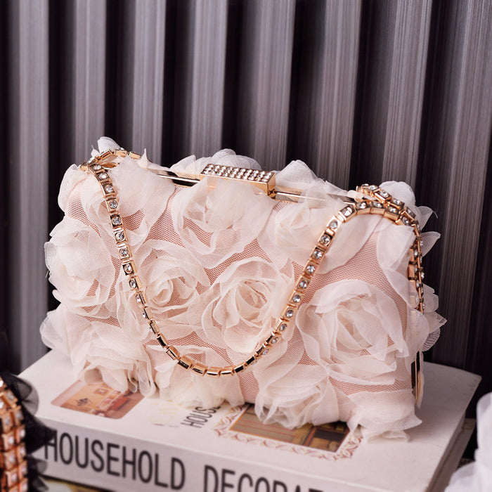 Wholesale Chiffon Flower Evening Bag Handbag JDC-HB-YiX005