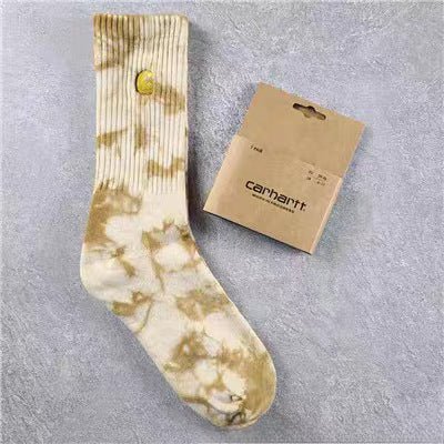 Wholesale Cotton Carhartt Gold Label Embroidery Tie-Dye Tall Socks JDC-SK-Kuos004