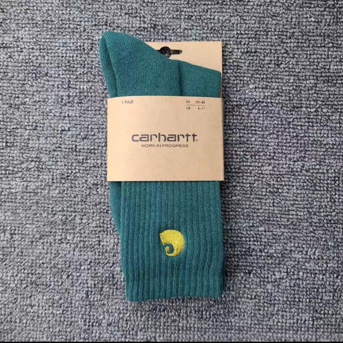 Wholesale Cotton Carhartt Terry Sole Embroidery Black and White Socks JDC-SK-Kuos005