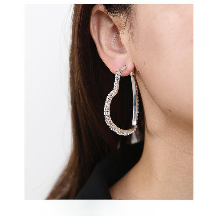 Wholesale Silver Rhinestone Heart Earrings JDC-ES-ShiYi008