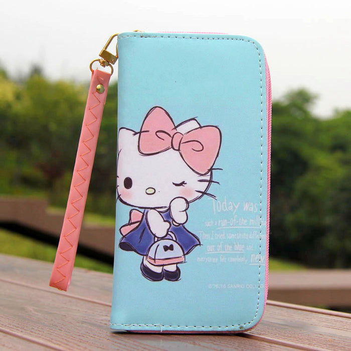 Wholesale Cute cartoon cat 6-inch mobile phone bag student wallet