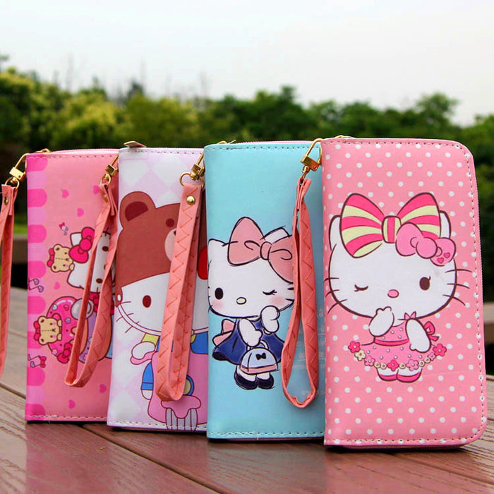 Wholesale Cute cartoon cat 6-inch mobile phone bag student wallet