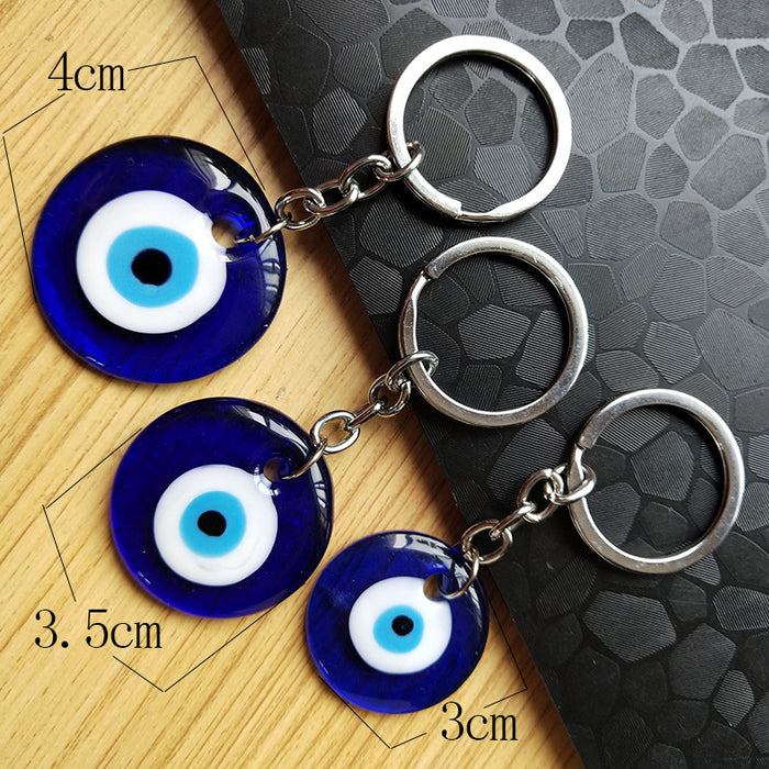 Wholesale Glass blue eye keychain eye key accessory kit hanging