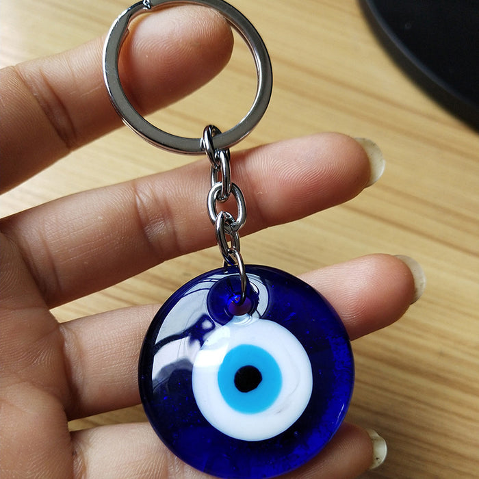 Wholesale Glass blue eye keychain eye key accessory kit hanging