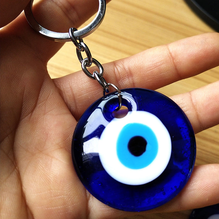 Wholesale Glass blue eye keychain eye key accessory kit hanging