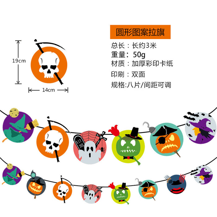 Wholesale Flag Pendant Pumpkin Paper Flower Party Supplies Scene Layout Decoration Triangle