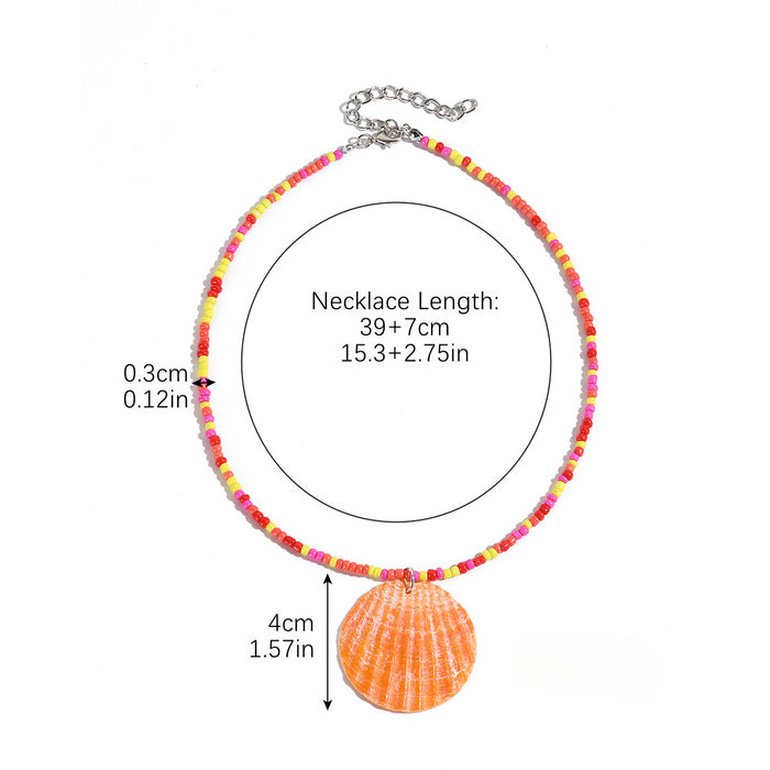 Wholesale Rice Pearl Starfish Shell Pendant Bohemian Necklace JDC-NE-ManY020