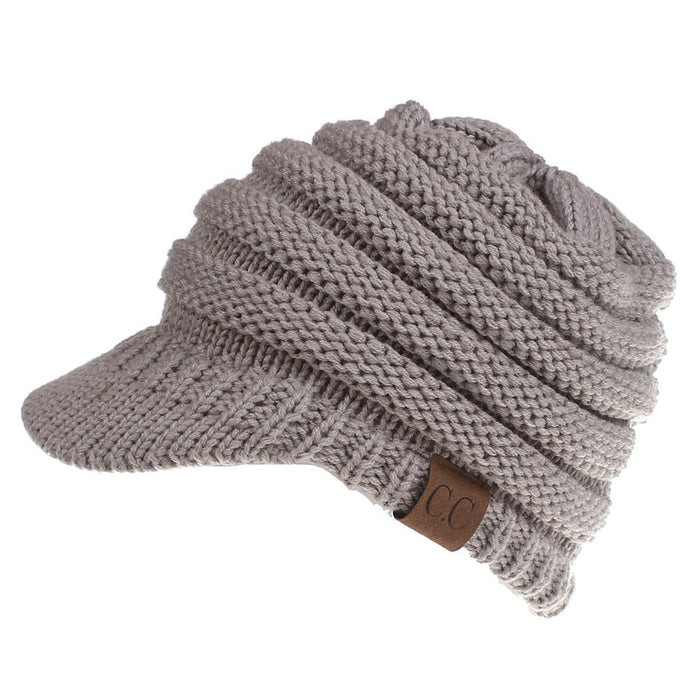 Wholesale Autumn and Winter Woolen Baseball Caps Open Ponytail Hats Knitted Winter Hats JDC-FH-XiaMi001