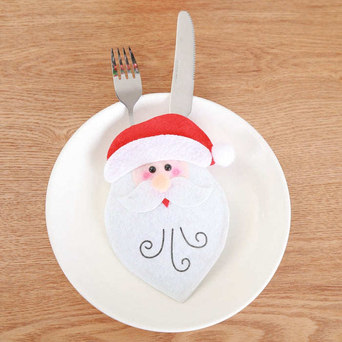 Wholesale  knife and fork bag New Christmas decorations dining table knife and fork set creative cartoon cutlery set