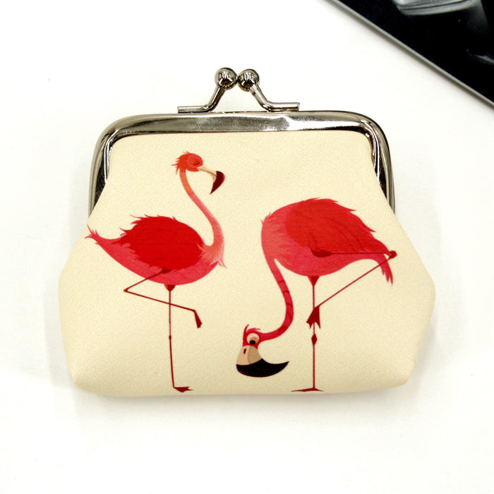 Wholesale New Flamingo Printed Buckle Change Bag Iron Clip Coin Wallet JDC-WT-QX002