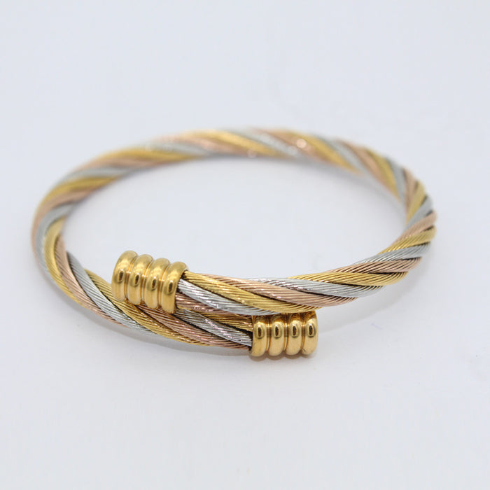 Wholesale Stainless steel elastic steel wire rope bracelet, titanium steel woven bracelet bracelet, bracelet