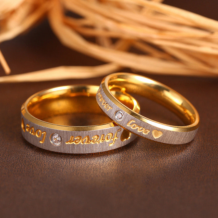 Wholesale Stainless Steel Forever LOVE Couple Rings for Men and Women JDC-RS-LangDi001