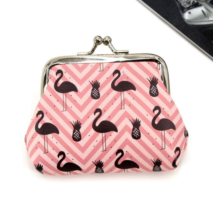 Wholesale New Flamingo Printed Buckle Change Bag Iron Clip Coin Wallet JDC-WT-QX002