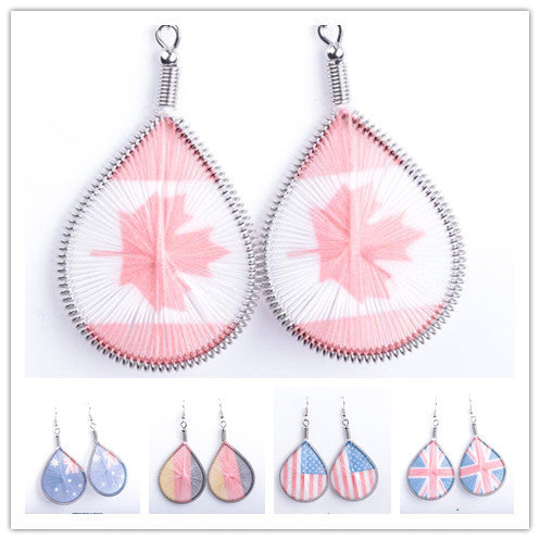 Wholesale Fashionable and trendy silk earrings, handmade oval exaggerated earrings accessories