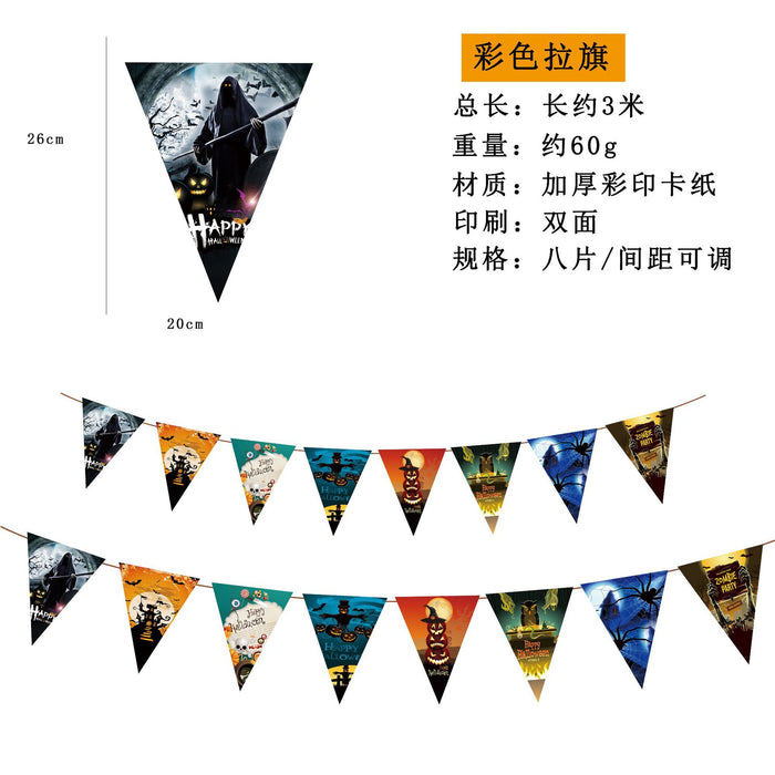 Wholesale Flag Pendant Pumpkin Paper Flower Party Supplies Scene Layout Decoration Triangle