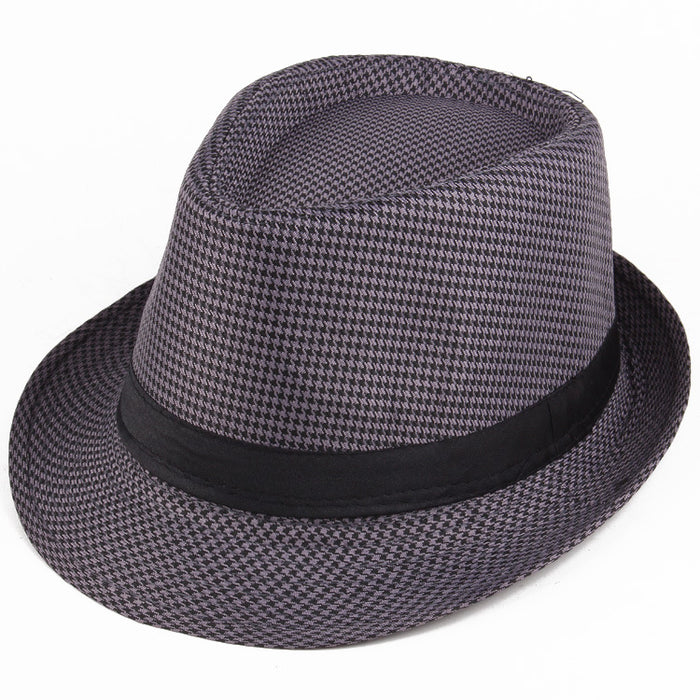 Wholesale Spring Houndstooth Plaid Top Hat Jazz Hat JDC-FH-DG009