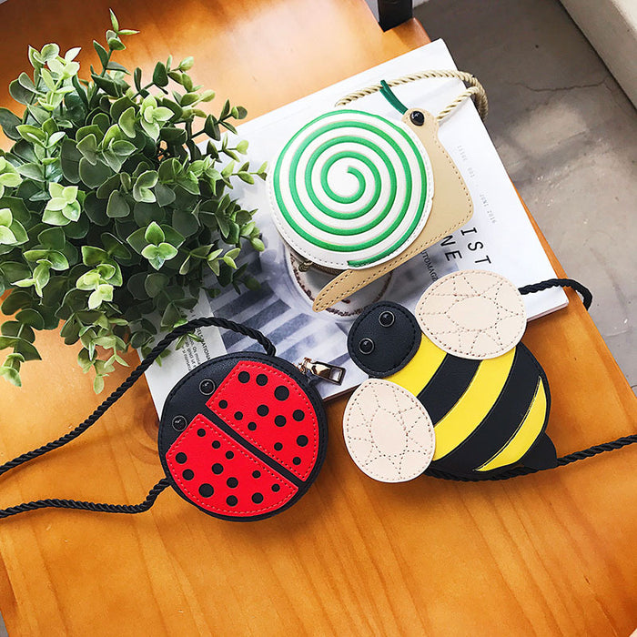 Wholesale PU Children' s Cartoon Ladybug Crossbody Bag Trendy Accessory