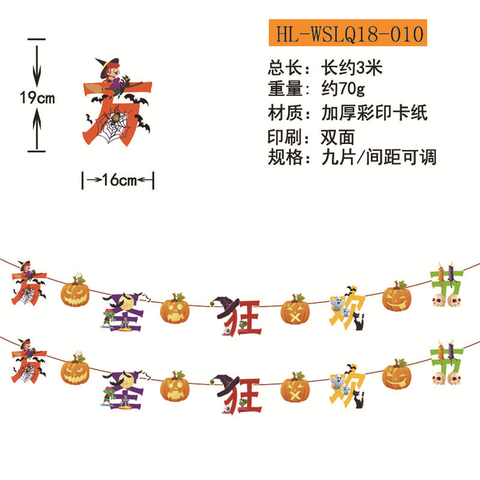 Wholesale Flag Pendant Pumpkin Paper Flower Party Supplies Scene Layout Decoration Triangle